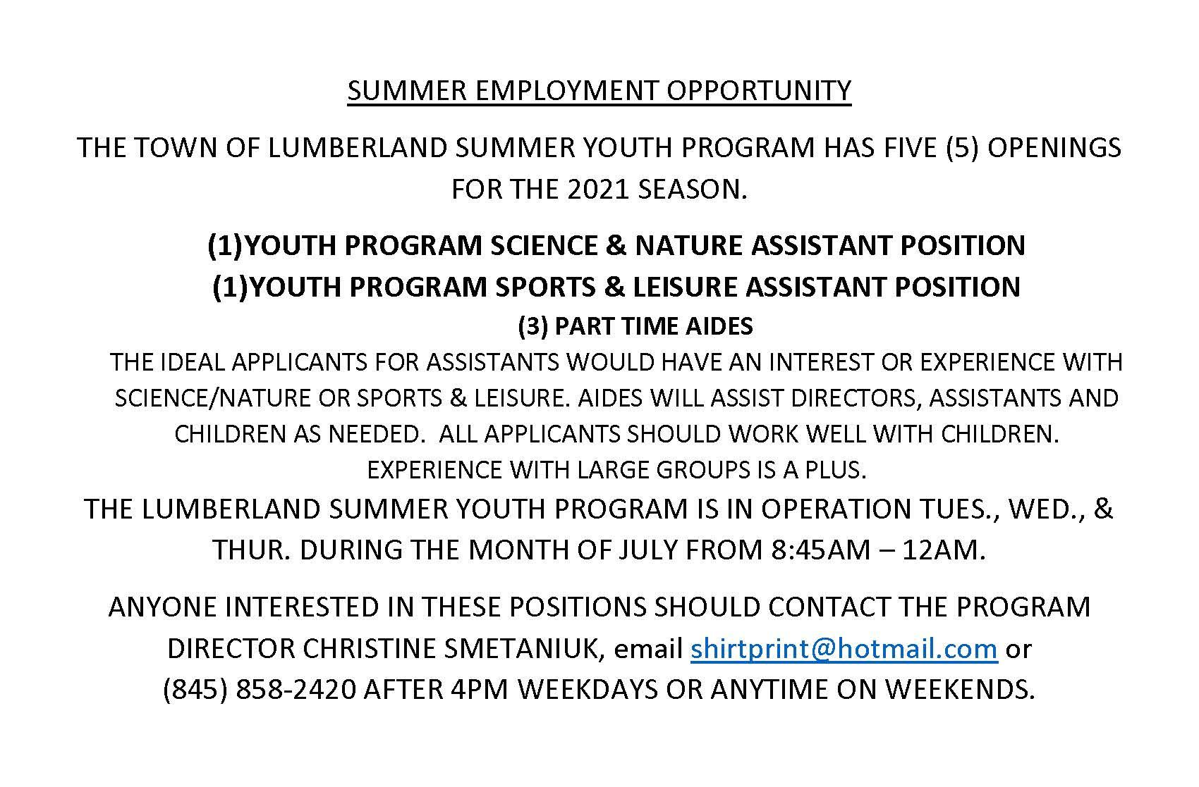SUMMER EMPLOYMENT OPPORTUNITY (1) - Copy